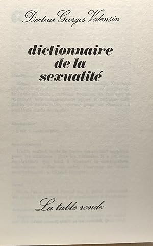 Bild des Verkufers fr Dictionnaire de la sexualit zum Verkauf von crealivres