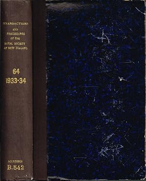 Bild des Verkufers fr Transactions and Proceedings of the Royal Society of New Zealand Vol. 64 (Quarterly Issue) - Part I, may 1934; Part 2, september 1934; Part 3, march 1935; Part 4, august 1935 zum Verkauf von Biblioteca di Babele