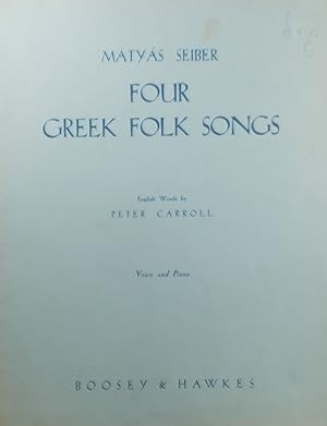 Bild des Verkufers fr Four Greek Folk Songs, for Voice and Piano zum Verkauf von Austin Sherlaw-Johnson, Secondhand Music