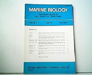 Imagen del vendedor de Marine Biology - International Journal on Life in Oceans and Coastal Waters. Volume 10, July 1971, Number 2. a la venta por Antiquariat Kirchheim