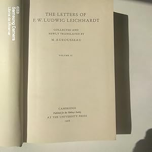 Immagine del venditore per The letters of F. W. Ludwig Leichhardt. Volume II. venduto da Libros de Ultramar. Librera anticuaria.