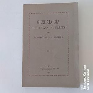 Imagen del vendedor de Genealogía de la Casa de Urries. a la venta por Libros de Ultramar. Librería anticuaria.