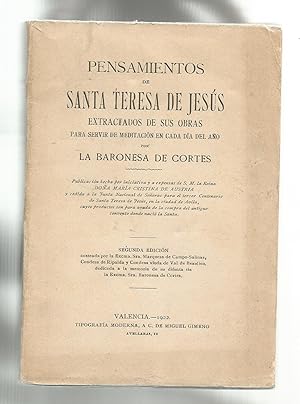Seller image for Pensamientos de Santa Teresa de Jess extractados de sus obras para servir de meditacin en cada da del ao. for sale by Librera El Crabo