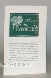 Bild des Verkufers fr WHO ARE THE TYPOPHILES zum Verkauf von Oak Knoll Books, ABAA, ILAB