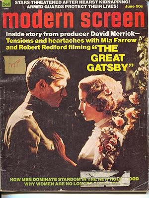 Seller image for Modern Screen-Great Gatsby-Robert Redford-Mia Farrow-Peter Falk-June-1974 for sale by DTA Collectibles