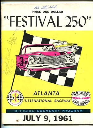 ATLANTA RACE FESTIVAL 250 NASCAR PROGRAM-AUTOGRAPHED-BUCK BAKER-vg