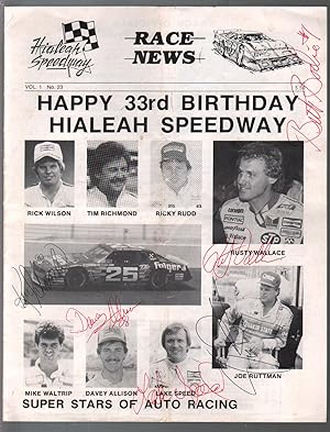 Hialeah Speedway Auto Race Program 33rd Anniversary 1987-autographed-cover-VG