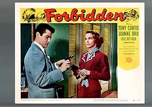 FORBIDDEN-LOBBY CARD #2-1954-TONY CURTIS JOANNE DRU GUN-VF/NM VF/NM