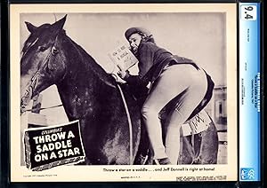 THROW A SADDLE ON A STAR-JEFF DONNELL-REAR END SHOT! NM-CGC 9.4 LOBBY CARD NM