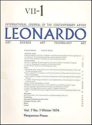 Seller image for Leonardo (Vol 7, No. 1, Winter 1974) for sale by Diatrope Books