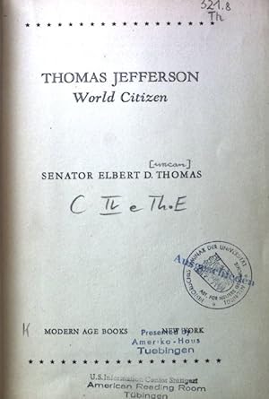 Imagen del vendedor de Thomas Jefferson World Citizen; a la venta por books4less (Versandantiquariat Petra Gros GmbH & Co. KG)