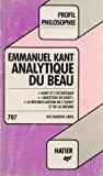 Bild des Verkufers fr Emmanuel Kant : Analytique Du Beau zum Verkauf von RECYCLIVRE