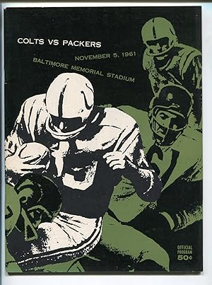 BALTIMORE COLTS VS GREEN BAY PACKERS NFL FOOTBALL PROGRAM 11/05/1961-vf