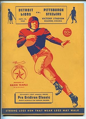 DETROIT LIONS VS PITTSBURGH STEELERS NFL FOOTBALL PROGRAM 09/10/49-vf