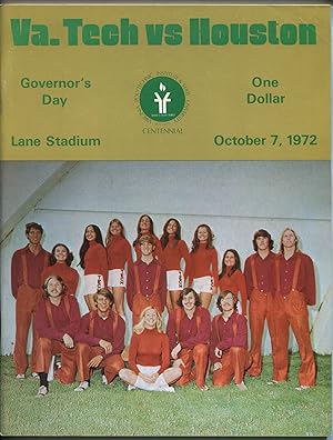 VIRGINA TECH VS HOUSTON NCAA FOOTBALL PROGRAM 10/7/1972-vf minus