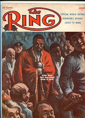 RING MAGAZINE-1/1955-BOXING-MOORE-ROBINSON-JOHNSON!!! VG