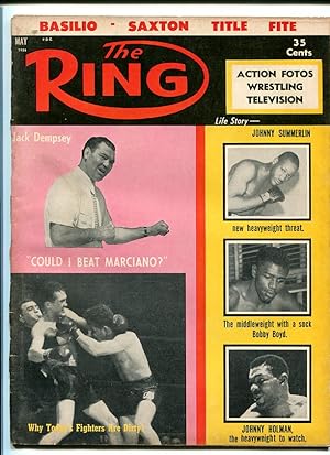 RING MAGAZINE-5/1956-BOXING-DEMPSEY-BASILIO-SAXTON-BOYD VG