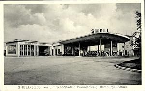 Bild des Verkäufers für Ansichtskarte / Postkarte Braunschweig in Niedersachsen, Shell Station am Eintracht Stadion, Hamburger Straße zum Verkauf von akpool GmbH