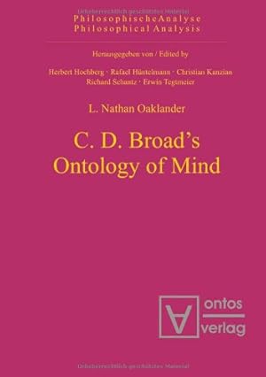 Bild des Verkufers fr C. D. Broad's ontology of mind. Philosophische Analyse ; Bd. 12 zum Verkauf von Versand-Antiquariat Konrad von Agris e.K.