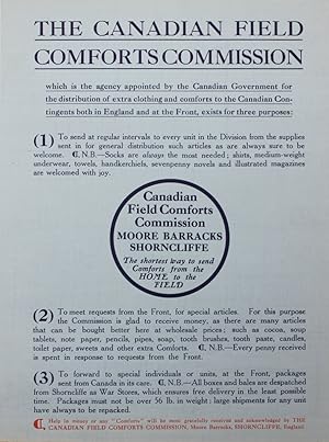 Image du vendeur pour The Canadian Field Comforts Commission. mis en vente par Michael S. Kemp, Bookseller