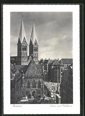 Bild des Verkäufers für Ansichtskarte Bremen, Dom mit Rathaus zum Verkauf von Bartko-Reher