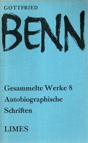 Seller image for Gesammelte Werke Band 8 Autobiographische Schriften for sale by Antiquariat Jterbook, Inh. H. Schulze