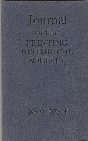 Immagine del venditore per Journal of the Printing Historical Society No.9, 1973/4 venduto da BASEMENT BOOKS