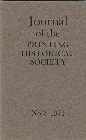 Immagine del venditore per Journal of the Printing Historical Society No.7, 1971 venduto da BASEMENT BOOKS