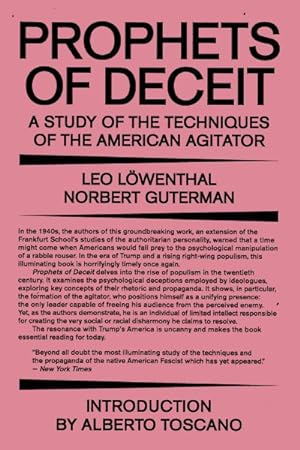 Immagine del venditore per Prophets of Deceit : A Study of the Techniques of the American Agitator venduto da GreatBookPrices