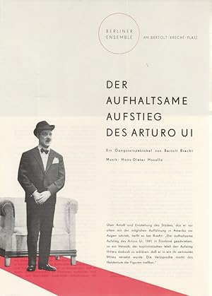 Bild des Verkufers fr Werbeflyer Bertolt Brecht DER AUFHALTSAME AUFSTIEG DES ARTURO UI Berliner Ensemble 1965 zum Verkauf von Programmhefte24 Schauspiel und Musiktheater der letzten 150 Jahre