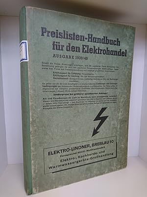 Preislisten-Handbuch für den Elektrohandel. Ausgabe 1939/40
