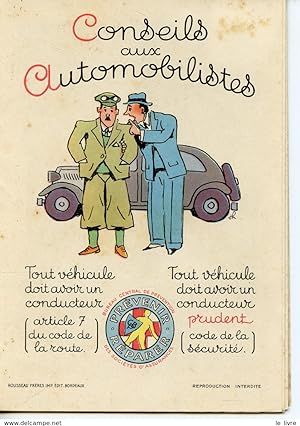 ASSURANCE L'UNION DEPLIANT CONSEIL AUX AUTOMOBILISTES VERS 1930