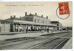 CPA 58 CLAMECY. LA GARE VUE INTERIEURE N°1 1907