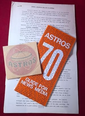 Houston Astros 1970 Media Guide w/ 7 PP Typed "Astros Prospects" Prospectus and Sticker