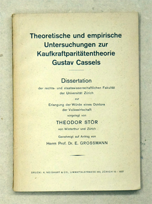 Theoretische und empirische Untersuchungen zur Kaufkraftparitätentheorie Gustav Cassels.