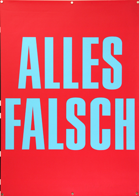 Bild des Verkufers fr Plakat - Alles falsch - Imitationen. Nachahmung und Modell: Von der Lust am Falschen. Siebdruck. zum Verkauf von antiquariat peter petrej - Bibliopolium AG