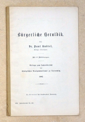 Bild des Verkufers fr Brgerliche Heraldik. zum Verkauf von antiquariat peter petrej - Bibliopolium AG