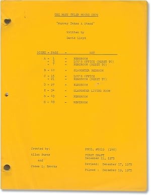 Bild des Verkufers fr The Mary Tyler Moore Show: Murray Takes a Stand (Original post-production script for the 1976 television episode) zum Verkauf von Royal Books, Inc., ABAA