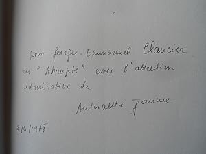 Image du vendeur pour Abrupts , Envoi autographe ddicace d'Antoinette Jaume  Georges Emmanuel Clancier , Edition originale mis en vente par Benot HENRY