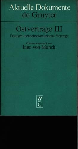 Bild des Verkufers fr Deutsch-tschechoslowakische Vertrge. zum Verkauf von Antiquariat Bookfarm