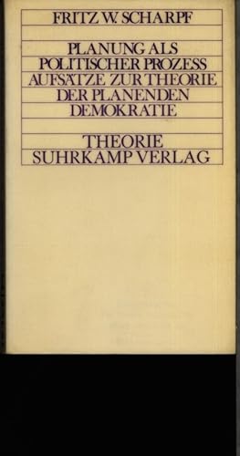 Bild des Verkufers fr Planung als politischer Proze. Aufstze zur Theorie der planenden Demokratie. zum Verkauf von Antiquariat Bookfarm