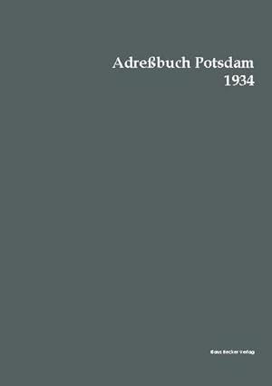 Seller image for Adrebuch Potsdam 1934 for sale by AHA-BUCH GmbH
