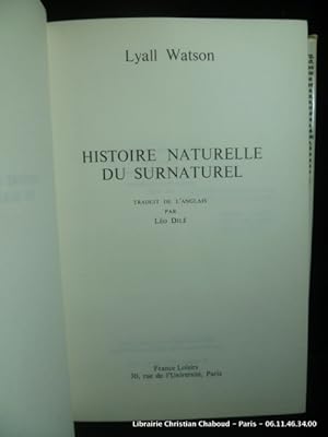Image du vendeur pour Histoire naturelle du surnaturel. mis en vente par Librairie Christian Chaboud