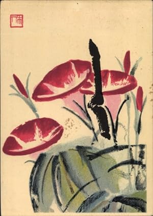 Imagen del vendedor de Knstler Ansichtskarte / Postkarte Chi Pai Shih, Chinesische Farbholzschnitte, Windenblten a la venta por akpool GmbH