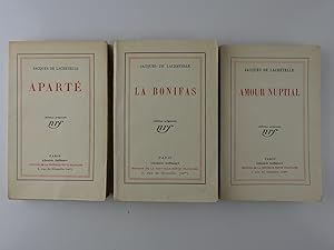 Seller image for La bonifas (1925) - Apart (1927) - Amour nuptial (1929) Runion de trois romans en EDITION ORIGINALES for sale by Librairie Christian Chaboud