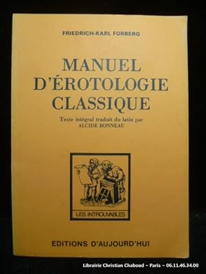 Image du vendeur pour Manuel d'rotologie classique. mis en vente par Librairie Christian Chaboud
