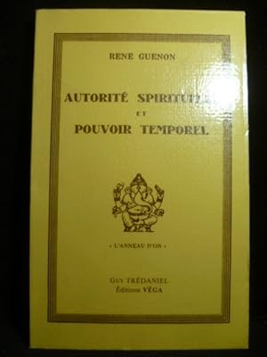 Image du vendeur pour Autorit spirituelle et pouvoir temporel. mis en vente par Librairie Christian Chaboud