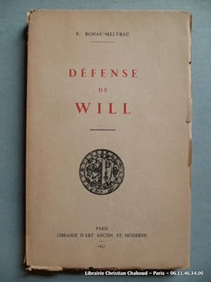 Seller image for Dfense de Will. La vritable identit de William Shakespeare. for sale by Librairie Christian Chaboud