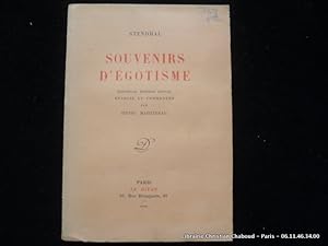 Bild des Verkufers fr Souvenirs d'gotisme. zum Verkauf von Librairie Christian Chaboud