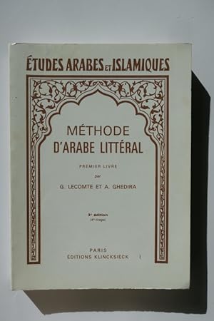 Bild des Verkufers fr Mthode d'arabe littral. Premier Livre. zum Verkauf von Librairie Christian Chaboud